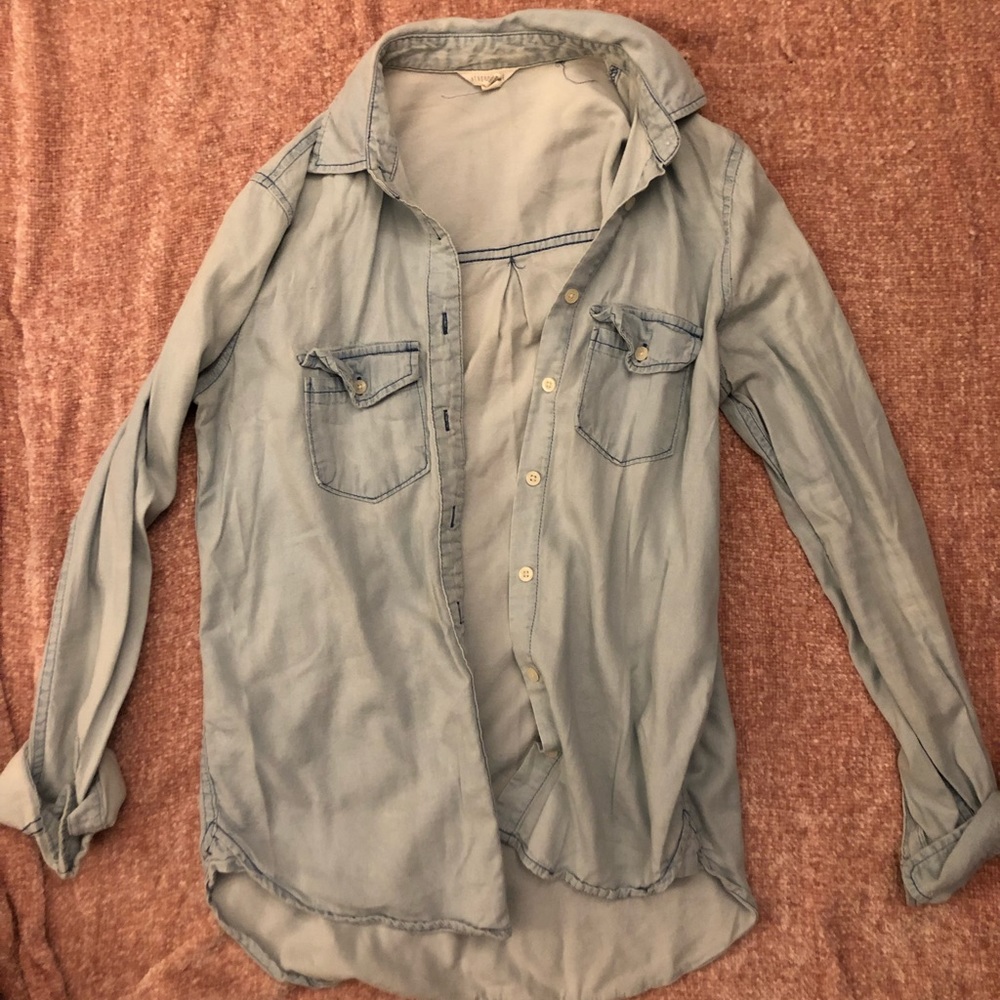 Aeropostale light denim button up shirt